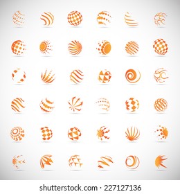 Sphere Icons Set - Isolated On Gray Background - Vector Illustration, Graphic Design Editable For Your Design