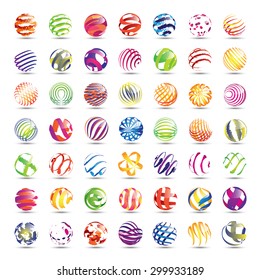 Sphere Icons Set - Isolated On White Background - Vector Illustration, Graphic Design Editable For Your Design