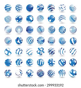 Sphere Icons Set - Isolated On White Background - Vector Illustration, Graphic Design Editable For Your Design