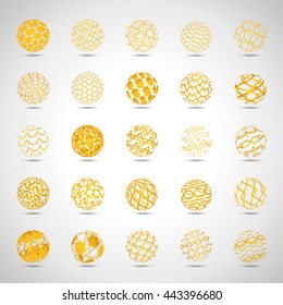 Sphere Icons Set - Isolated On Gray Background - Vector Illustration, Graphic Design