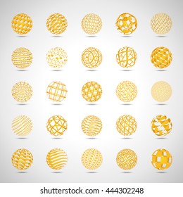 Sphere Icons Set - Isolated On Gray Background - Vector Illustration, Graphic Design