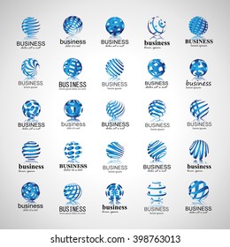Sphere Icons Set-Isolated On Gray Background-Vector Illustration,Graphic Design.For Web,Websites,App,Print,Presentation Templates,Mobile Applications And Promotional Materials.Different Logotype