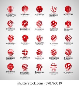 Sphere Icons Set-Isolated On Gray Background-Vector Illustration,Graphic Design.For Web,Websites,App,Print,Presentation Templates,Mobile Applications And Promotional Materials.Different Logotype