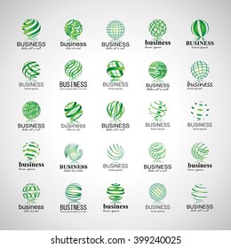 Sphere Icons Set-Isolated On Gray Background-Vector Illustration,Graphic Design.Different Logotype
