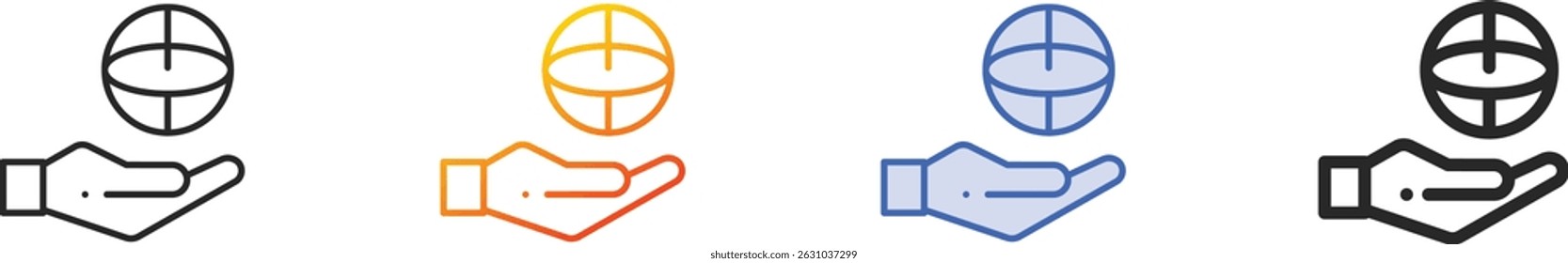 sphere icon.Thin Linear, Gradient, Blue Stroke and bold Style Design Isolated On White Background