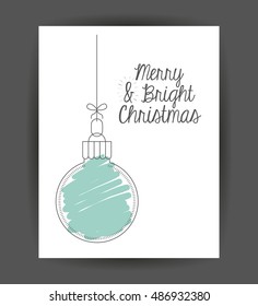 Sphere inside frame icon. Merry Christmas season and decoration theme. Sketch and draw design. Vector illustration