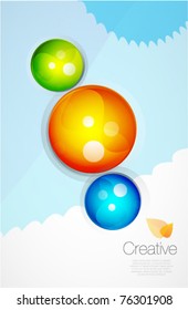 Sphere and leaves. Vector green concept