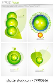 Sphere and leaves, vector pack of abstract eps10 backgrounds