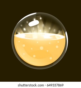 Sphere of light. Game icon of magic orb. Interface for rpg or match3 game. Sun, light, energy. Big variant. Vector illustration