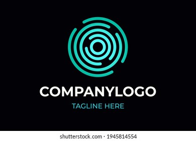 Sphere Logo Circle abstract design Technology Global communication vector template linear style. Vector logo