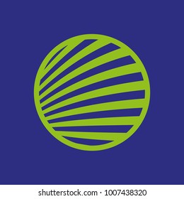Sphere logo with green lines related to agricultural work and field