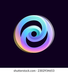 Sphere logo. Yin and yang in circle emblem. Energy protection shield. Vector element for your Finance app, vibrant game branding, Stock market identity, business t-shirts, globe blockchain adv.