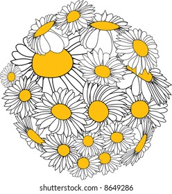 Sphere made from marguerites