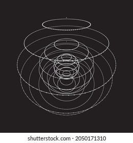 Sphere made up of points and lines. Network connection structure. Big data visualization. Vector illustration.