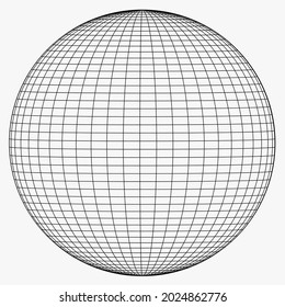 Sphere made of thin wires isolated on white background.
