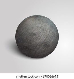 Sphere from a metal. Metallic sphere. The texture of the metal. Vector illustration