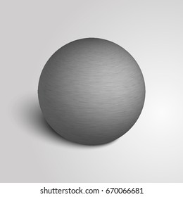 Sphere from a metal. Metallic sphere. The texture of the metal. Vector illustration
