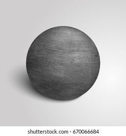 Sphere from a metal. Metallic sphere. The texture of the metal. Vector illustration