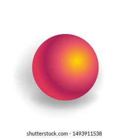 Sphere - One 3D geometric shape with holographic gradient isolated on white background, figures, polygon primitives, maths and geometry, for abstract art or logo, vector illustration