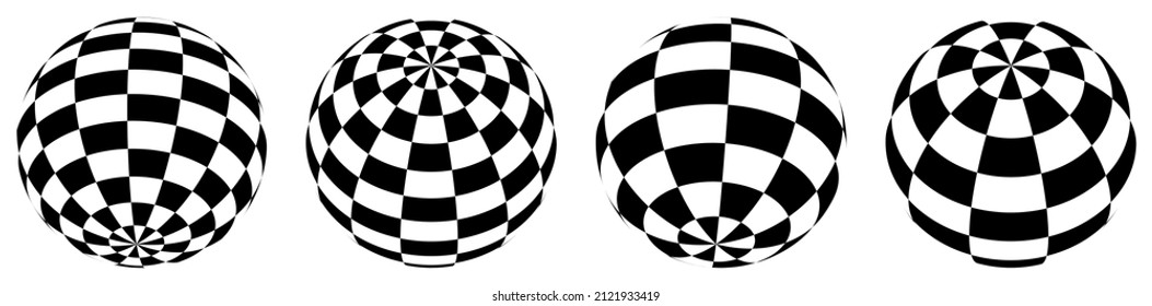 Esfera, orb, bola con cuadrantes, mosaicos, baldosas, superficie a cuadros y a cuadros