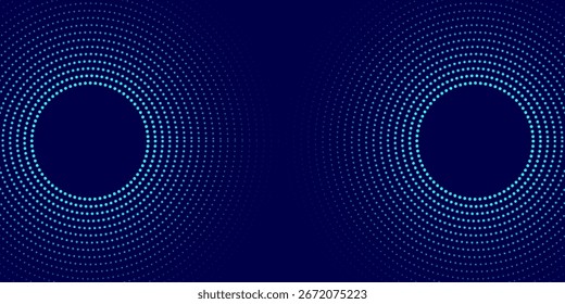 sphere particle dots and line striped in gradient blue on navyblue background can be use for advertisement brochure website template technology package design food and beverage label vector modern.