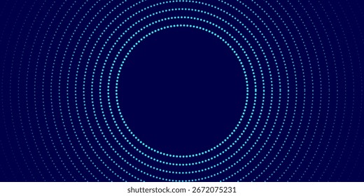 sphere particle dots and line striped in gradient blue on navyblue background can be use for advertisement brochure website template technology package design food and beverage label vector modern.