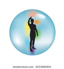 Sphere with a person inside illustrating Aura Awareness