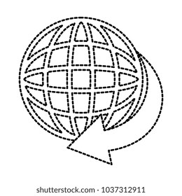 sphere planet with arrow around