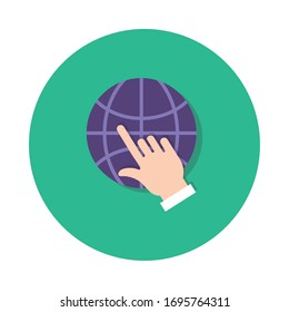 sphere planet block and flat style vector illustration design