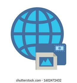 sphere planet browser isolated icon vector illustration design