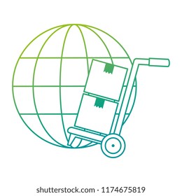 sphere planet with delivery cart