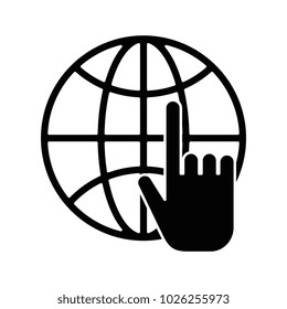 sphere planet with hand index