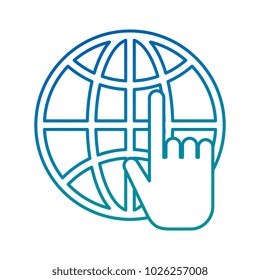 sphere planet with hand index