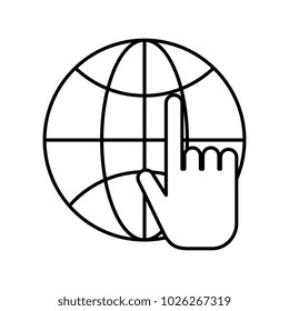 sphere planet with hand index