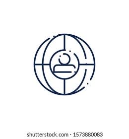 sphere planet line style icon vector illustration design