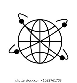 sphere planet with orbit lines