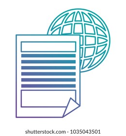 sphere planet with paper document