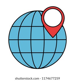 sphere planet with pin location