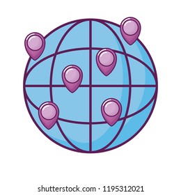 sphere planet with pin location