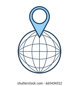 sphere planet with pin location