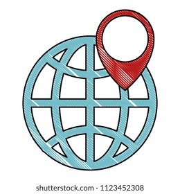 sphere planet with pin pointer