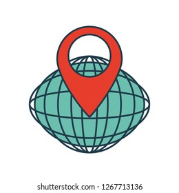 sphere planet with pins location