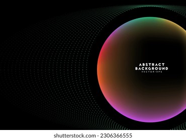 sphere planet with radius particle texture striped pattern space scienc background for advertisement website template website template,cover landingpage label design vector.