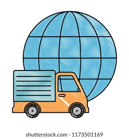 sphere planet with truck