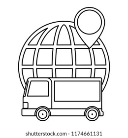 sphere planet with truck