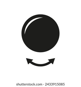 Sphere with rotate arrow icon. Vector. Flat design.