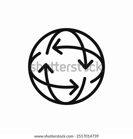 sphere rotate icon sign vector