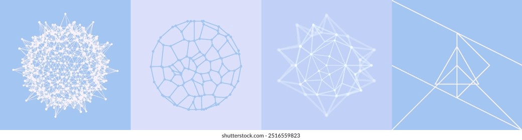 Esfera. Ilustração científica com linhas e pontos conectados. Estrutura de conexão. Objeto de wireframe vetor 3d para banner, cartaz, capa, brochura, apresentação, etc. 