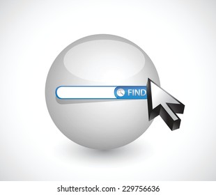 sphere search bar illustration design over a white background