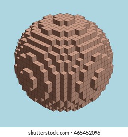 sphere shape composed by cubes,including reverse side.